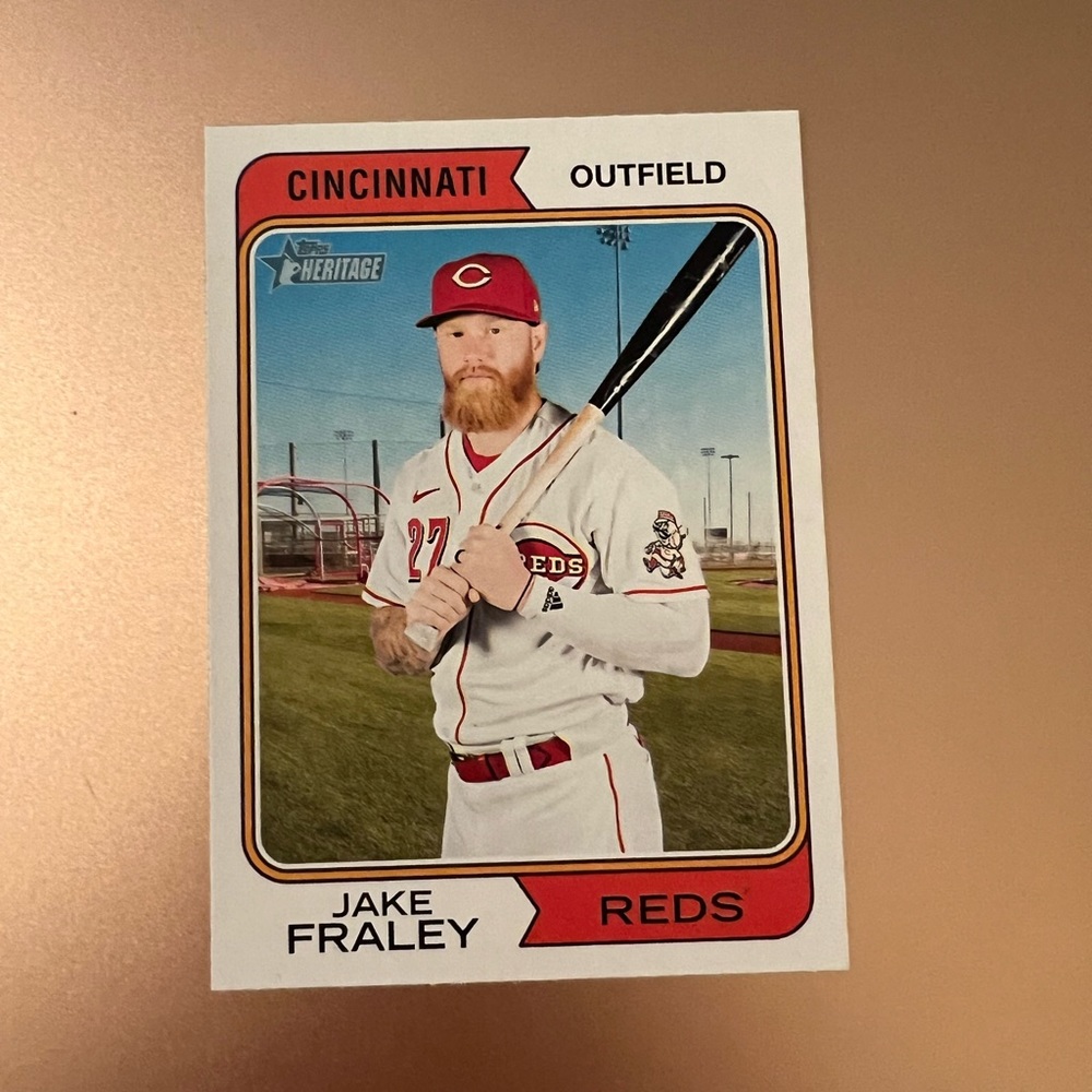 ‘23 Topps Heritage #231 Jake Fraley Cincinnati Reds-Outfield